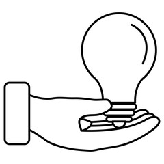 hand with bulb light