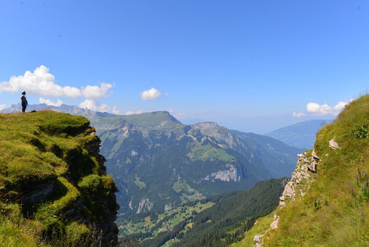 Luftansicht Lauterbrunnen/Wengen im Berner Oberland 