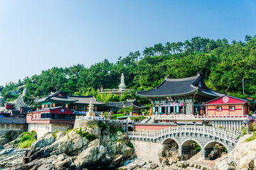 Haedong Yonggungsa, Chinese buddhism temple located on the rock cape of East Sea in Busan, South Korea.