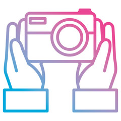 hand with camera photographic