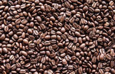 Roasted coffee beans background