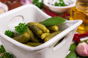 Pickled cucumbers with spices
