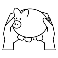 hands with piggy savings