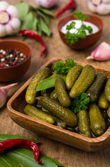 Pickled cucumbers with spices