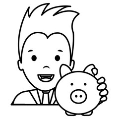 businessman with piggy savings