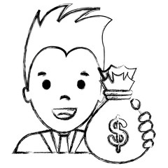 businessman with money bags