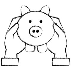 hands with piggy savings