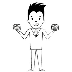 businessman with coins money