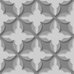 Fototapeta na wymiar Seamless pattern. Floral gray 3d background