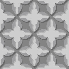 Seamless pattern. Floral gray 3d background