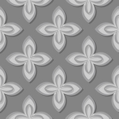 Obraz premium Seamless floral pattern. Gray 3d designs