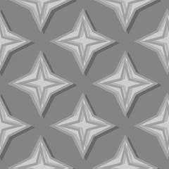 Seamless geometric pattern. Gray 3d design