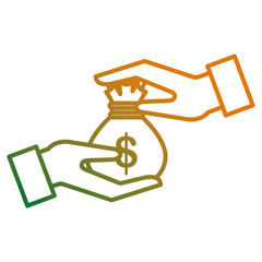 hands with money bag