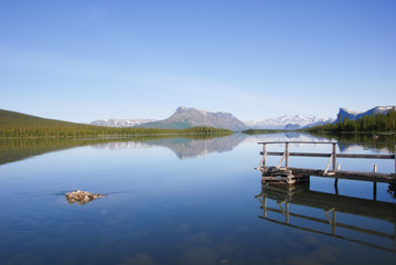 Obraz premium The beauty of Laponia Wilderness - Lake Laitaure Water Reflections