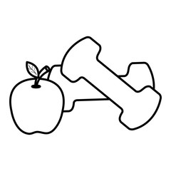 dumbell gym accessory with apple