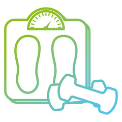 dumbell gym accessory with scale balance