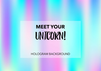 Magic Hologram Lights Vector Background. Soft Trendy Tender Pearlescent Rainbow Overlay. Rainbow Holographic Princess, Fairytale, Cute Girlie Paper. Unicorn Fairy Tale Rainbow Glitch Hologram Gradient