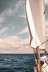 Obraz premium Catching wind. Sailing in Croatia.