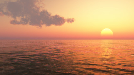 Fototapeta premium Beautiful sea and sky at sunset