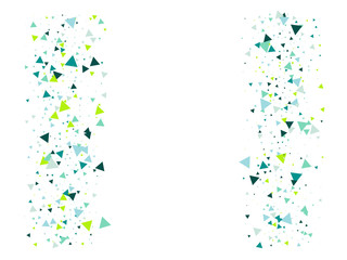 Blast Glass Shatter Memphis Vector Frame. Triangle Fragmentation Particles Explosion Border Design. Breakage Fast Moving Fragments Exploding Glass Frame. Shattered Fragments Burst Explosive Background