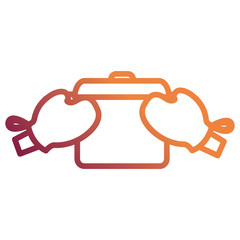 gloves kitchen with pot