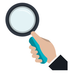 hand human with magnifying glass