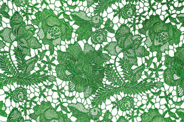 green lace fabric