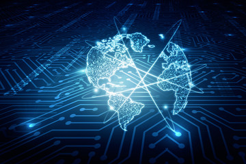 2d illustration world map abstract background