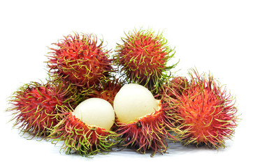 Ripe rambutan isolated