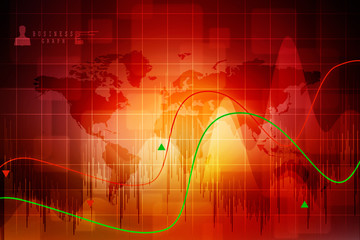 2d rendering Stock market online business concept. business Graph 