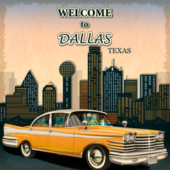 Welcome to Dallas retro poster.