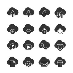 Vector image set of cloud storage icons.
