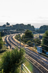 Fototapeta na wymiar Day view empty British Railroad landscape
