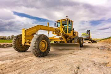 Obraz premium Construction machinery for a road