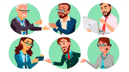 Business People In A Hole Vector. Behavior Concept. Isolated Flat Cartoon illustration