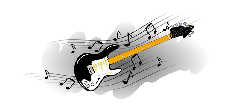 E-Gitarre mit Noten