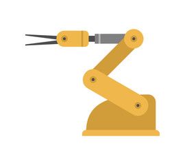 Robotic arm. flat style. isolated on white background