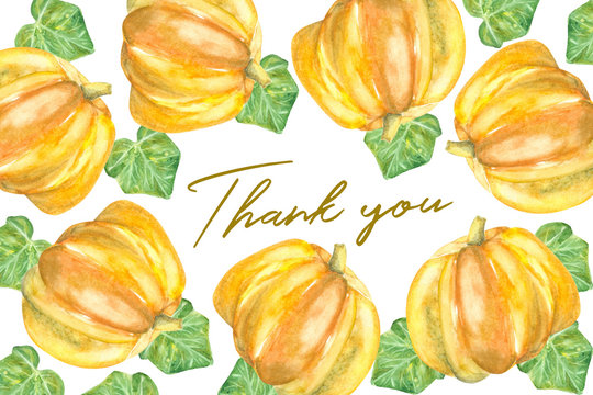 thank you card design with pumpkins