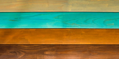 Polished Board. Different types of wood. White oak. Bog oak. Light walnut. Green, yellow, brown.