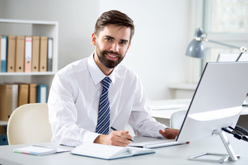 Businessman working in an office