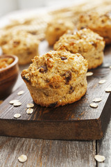 Diet oat muffins with raisins