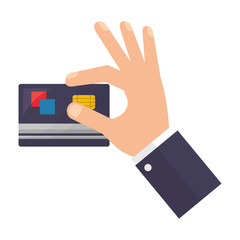 hand holding bank card payment