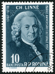 ROMANIA - 1957: shows Carl Linnaeus von Linne (1707-1778), series Portraits