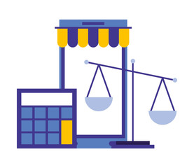 smartphone with parasol and objects icon