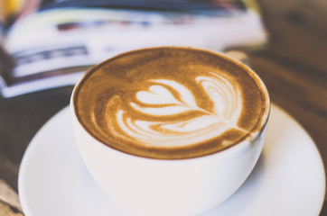 Cup of coffee with beautiful Latte art