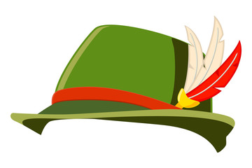 Colorful cartoon german feather hat
