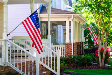 American Flags on Front Porches - Powered by Adobe