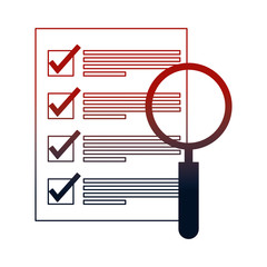 document file with magnifying glass isolated icon