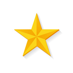 Golden Star 3D Design Vector Illustration Isolated