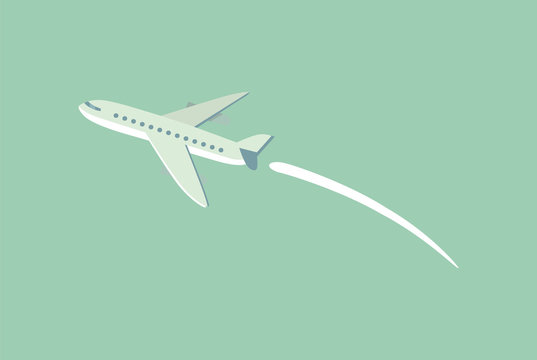 Aircraft Flying Leaving Trace Vector Illustration